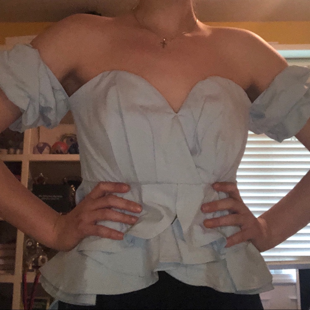 Nasty Gal Sweetheart Beat Ruffle Top